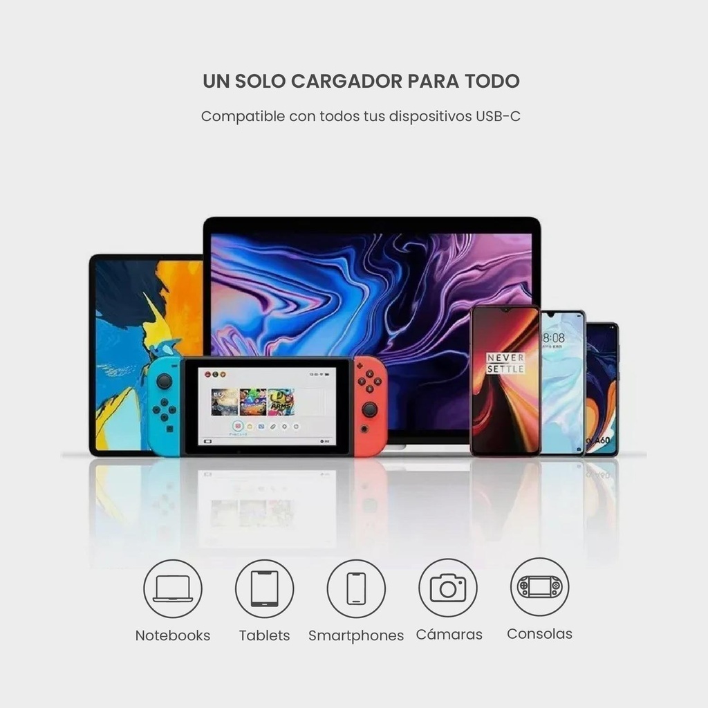 Cargador Ultra Rapido De Pared 45W USB-C LEVO 5