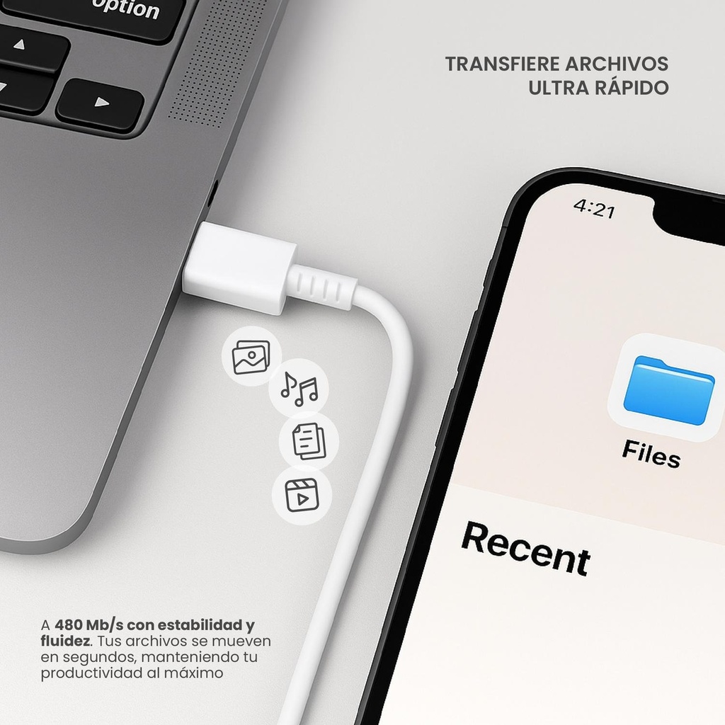 Cable De Carga Rápida USB-C 100W 5A 1Mt LEVO 4