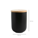 Contenedor Cerámica Hermético Tapa Madera M Blanco Simplit 2