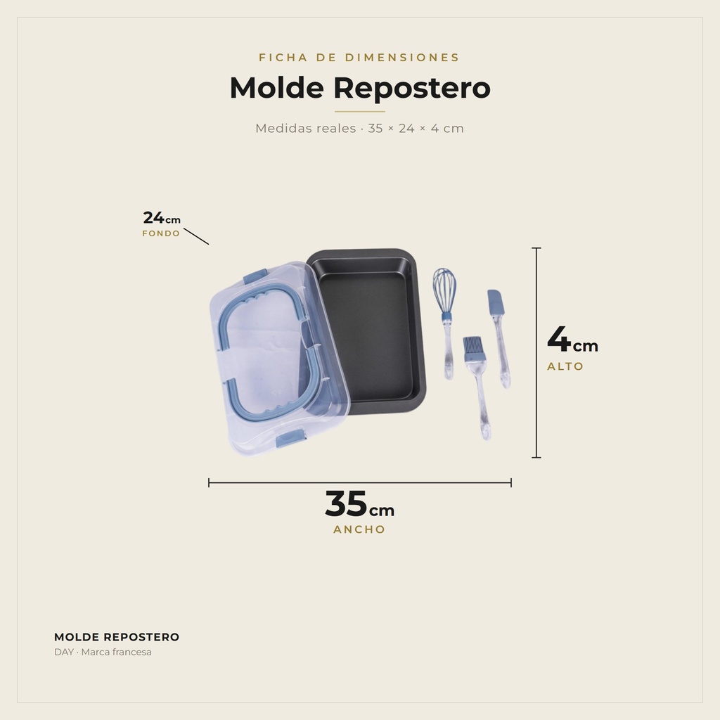 Molde Repostero · dimensiones