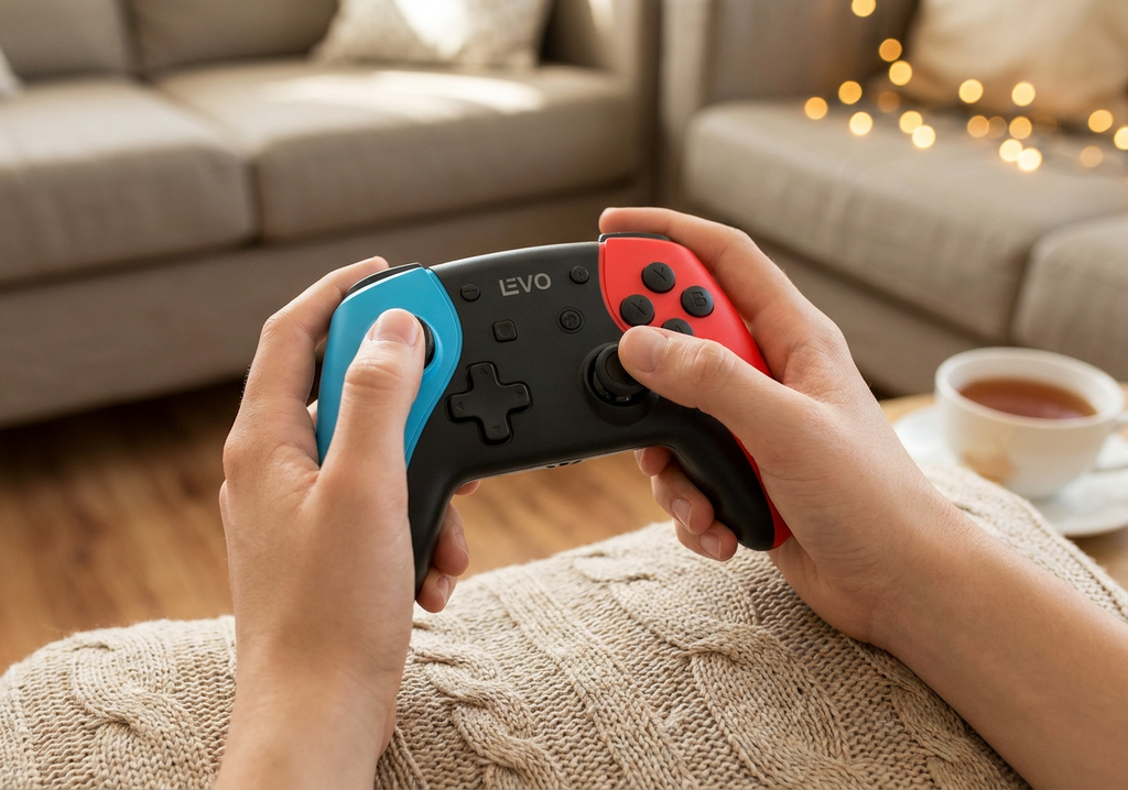 Control Joystick Controller Compatible - a young person's hands holding it while play