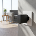 Cargador Ultra Rapido De Pared 45W USB - plugged into a wall outlet in a modern livin