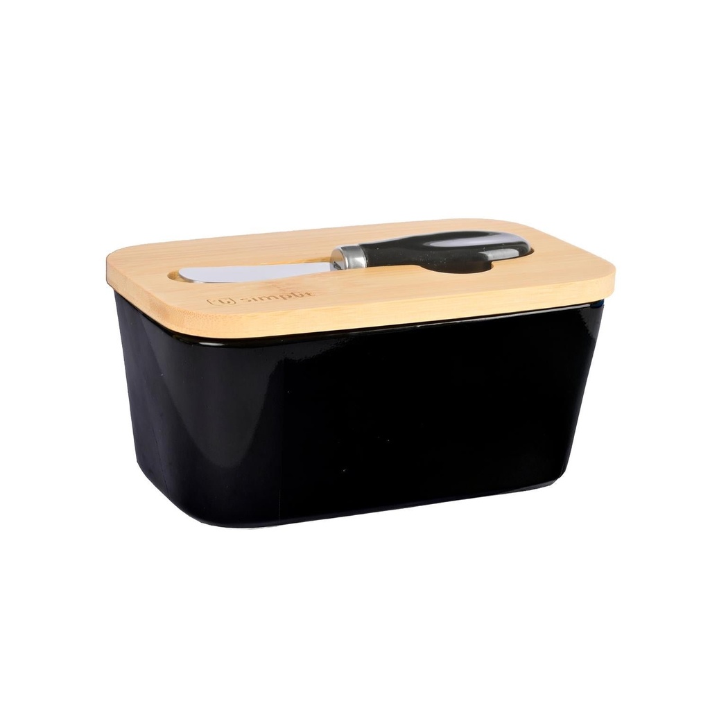Mantequillero Cerámica Bamboo + Cuchillo 600 ml Simplit 1