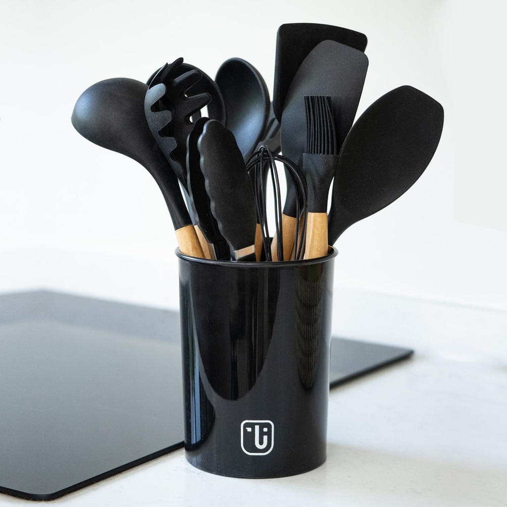 Batería Cocina Black Copper 7pzs + 12 Utensilios Negro 3