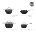 Batería Cocina Black Copper 7pzs + Set 12 Utensilios Calipso 6