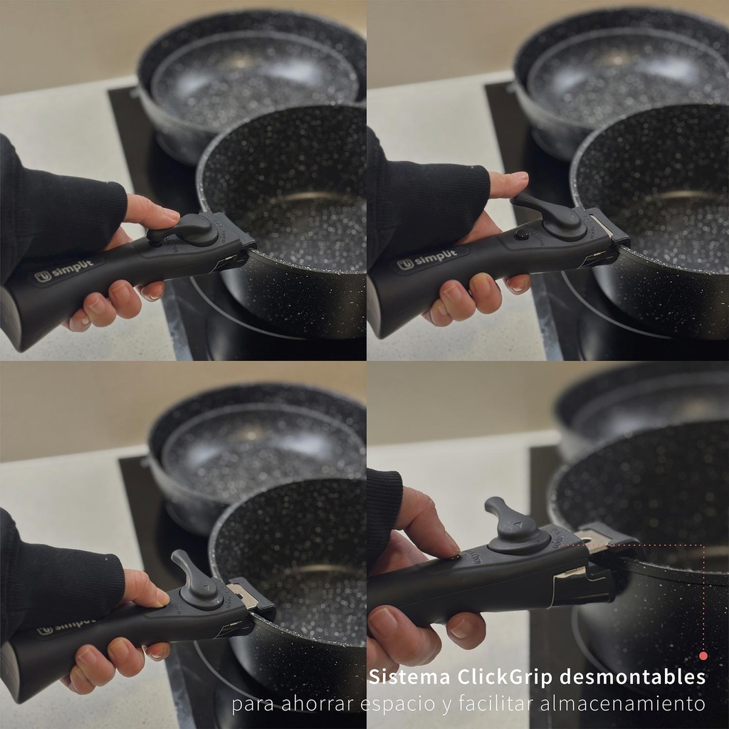Batería Cocina Oxford + Set 12 Utensilios Negro Simplit 3