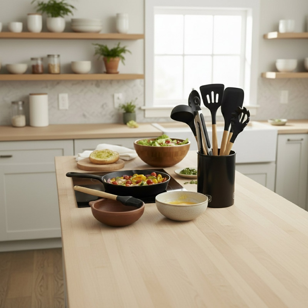 Batería Cocina Oxford + Set 12 Utensilios Negro Simplit 6