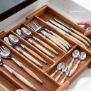 Organizador Cubiertos Expandible Madera Acasia Oslo Simplit 4