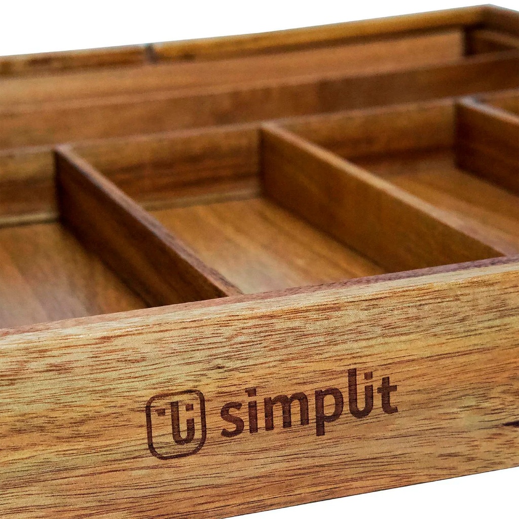 Organizador Cubiertos Expandible Madera Acasia Oslo Simplit 6