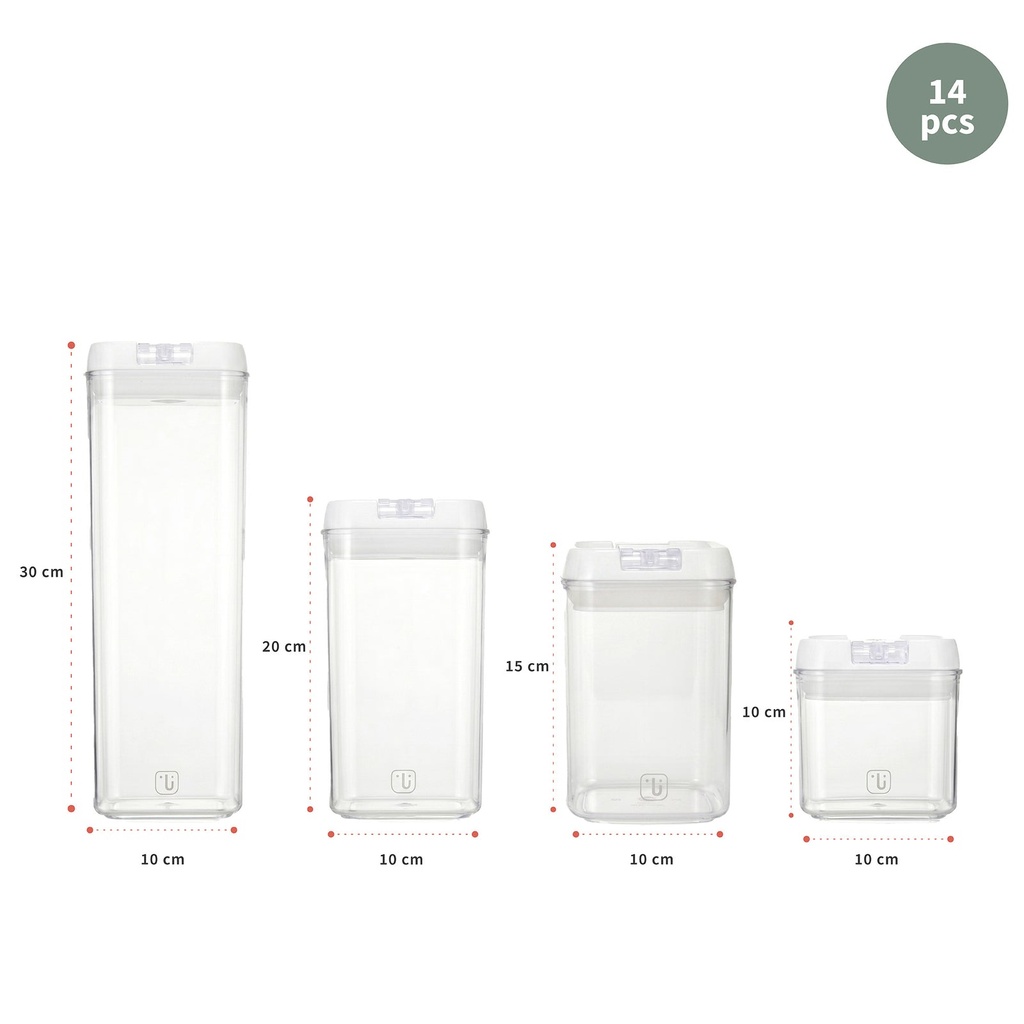 Pack 14 Contenedores Herméticos Plástico Blanco Simplit 6