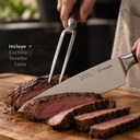 Pack Parrillero Cuchillo 21cm y Tenedor + Tabla 40x28cm Simp 2