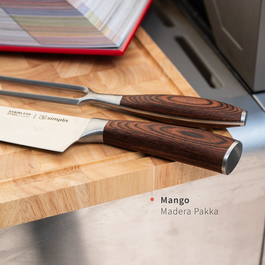 Set Parrillero Cuchillo 21cm y Tenedor Acero Inox Toledo Sim 3