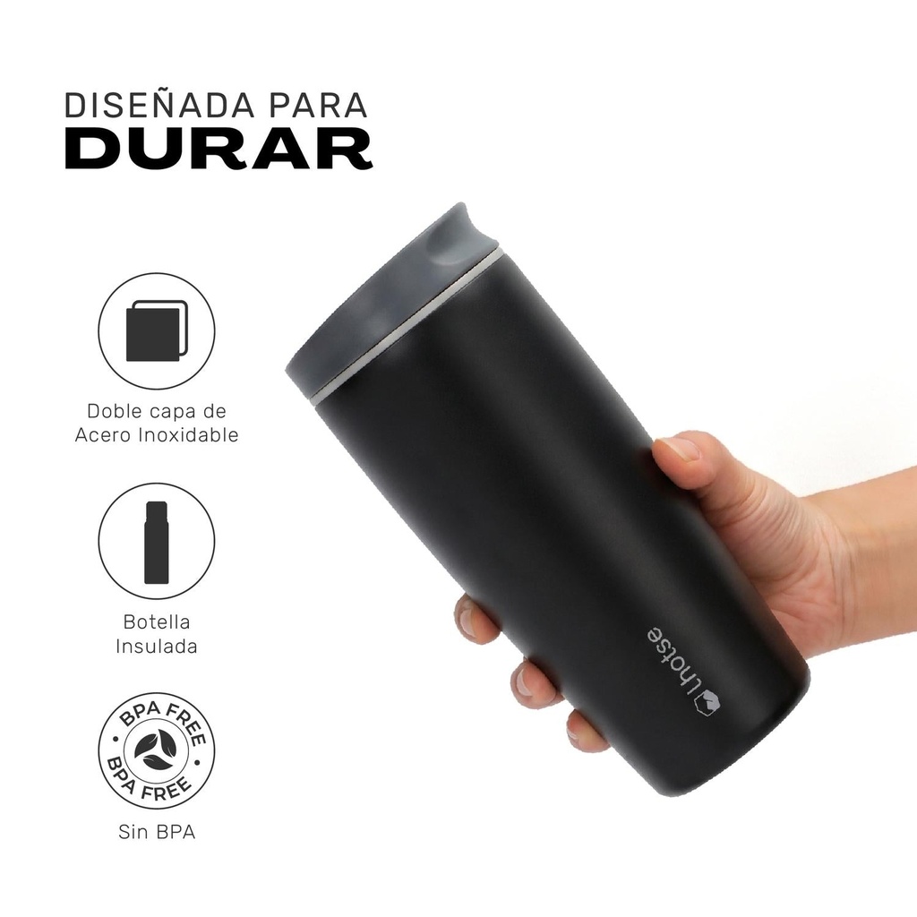 Vaso Mug Térmico Agua Café 2X Termicup 590 ml Black + Pink 4