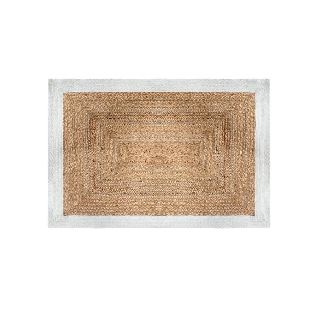 Alfombra de Yute Rectangular Borde Blanco 170x120 cm Atmosphera (estudio)