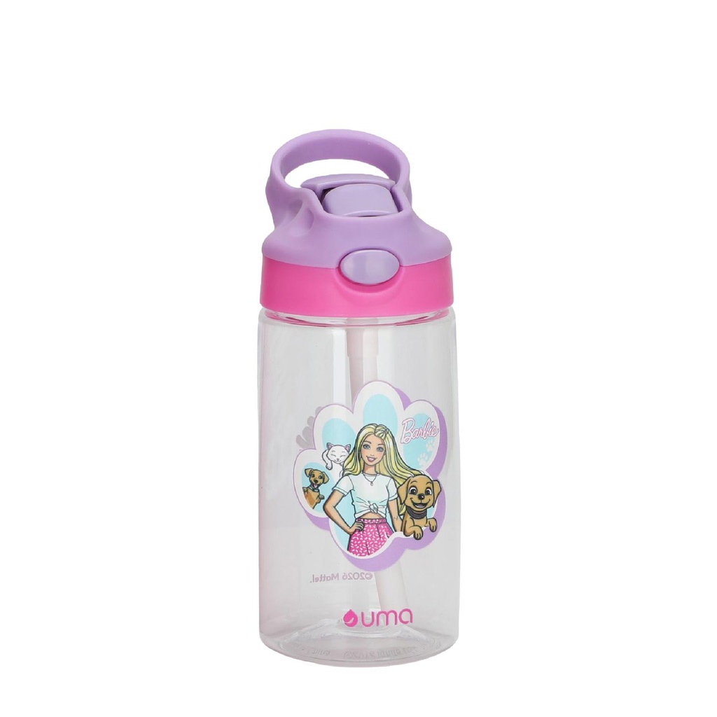 Botella Agua Niños Barbie & Pets 420ml con Bombilla UMA (estudio)