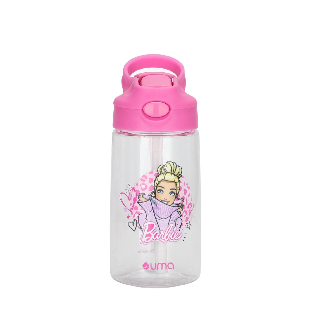 Botella Agua Niños Barbie Love 420ml con Bombilla UMA (estudio)