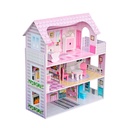 Casa De Muñecas Clásica Madera Rosada Con Accesorios Bandú (estudio)
