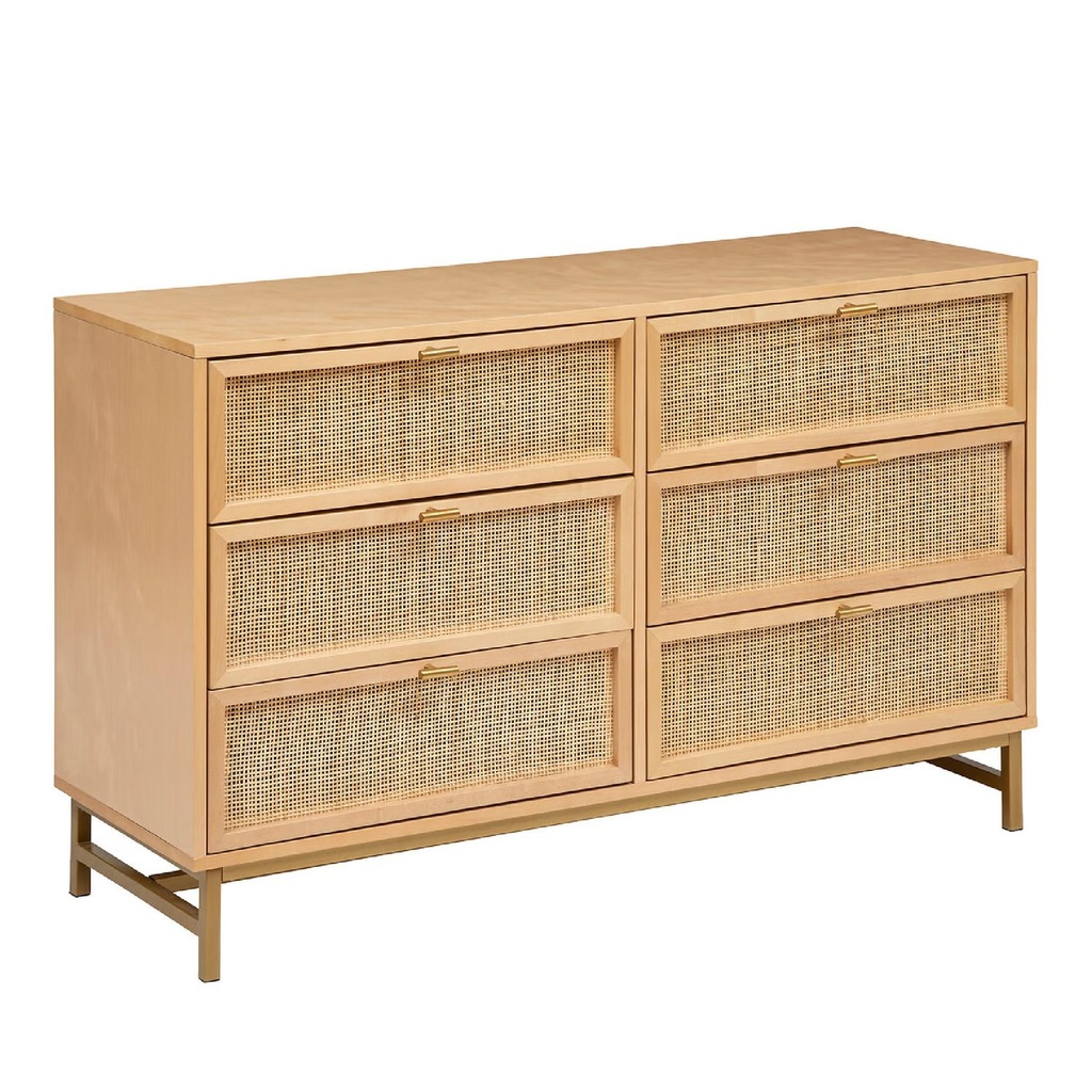 Comoda Doble Ratán 6 Cajones 120x40x74,5 cm Atmosphera (estudio)
