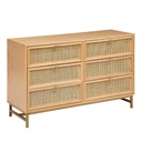 Comoda Doble Ratán 6 Cajones 120x40x74,5 cm Atmosphera (estudio)