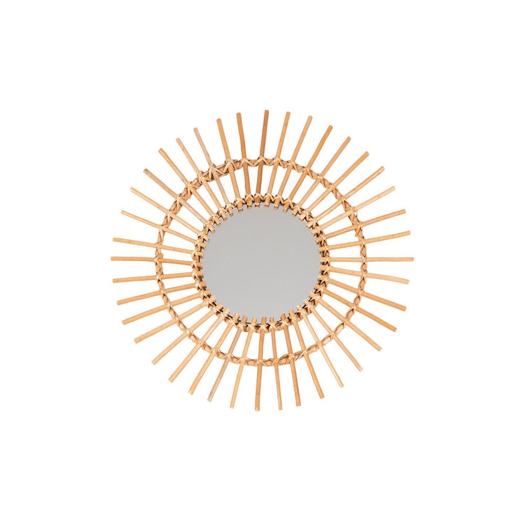 Espejo Redondo Decorativo Diseño Sol de Ratán Atmosphera (estudio)