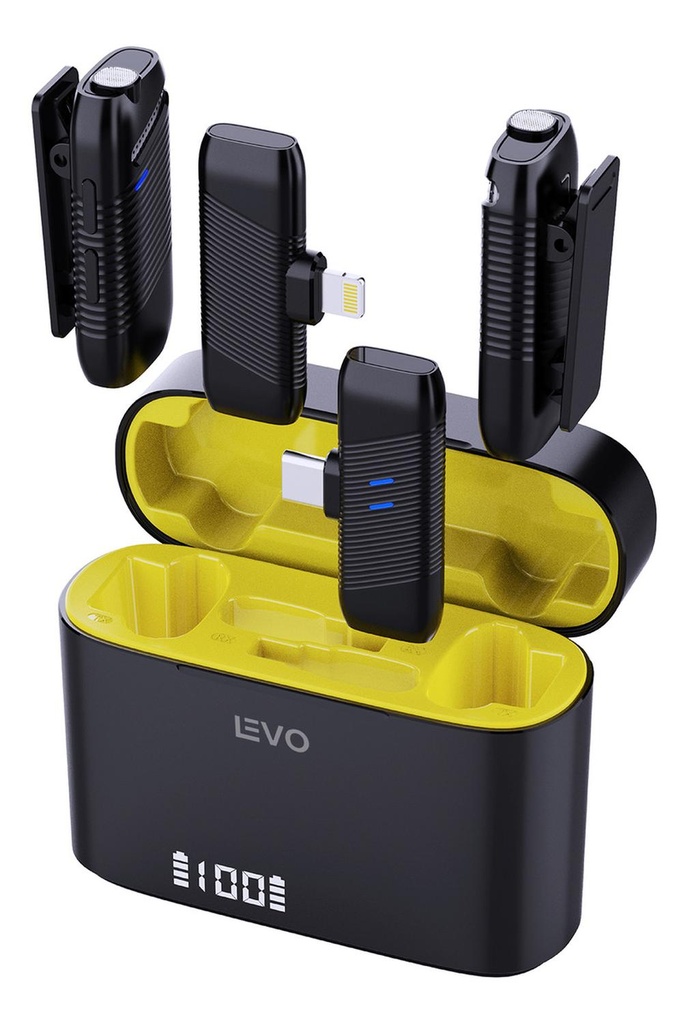 KIT Micrófono de Solapa Inalámbrico Lavalier EchoPro LEVO (estudio)