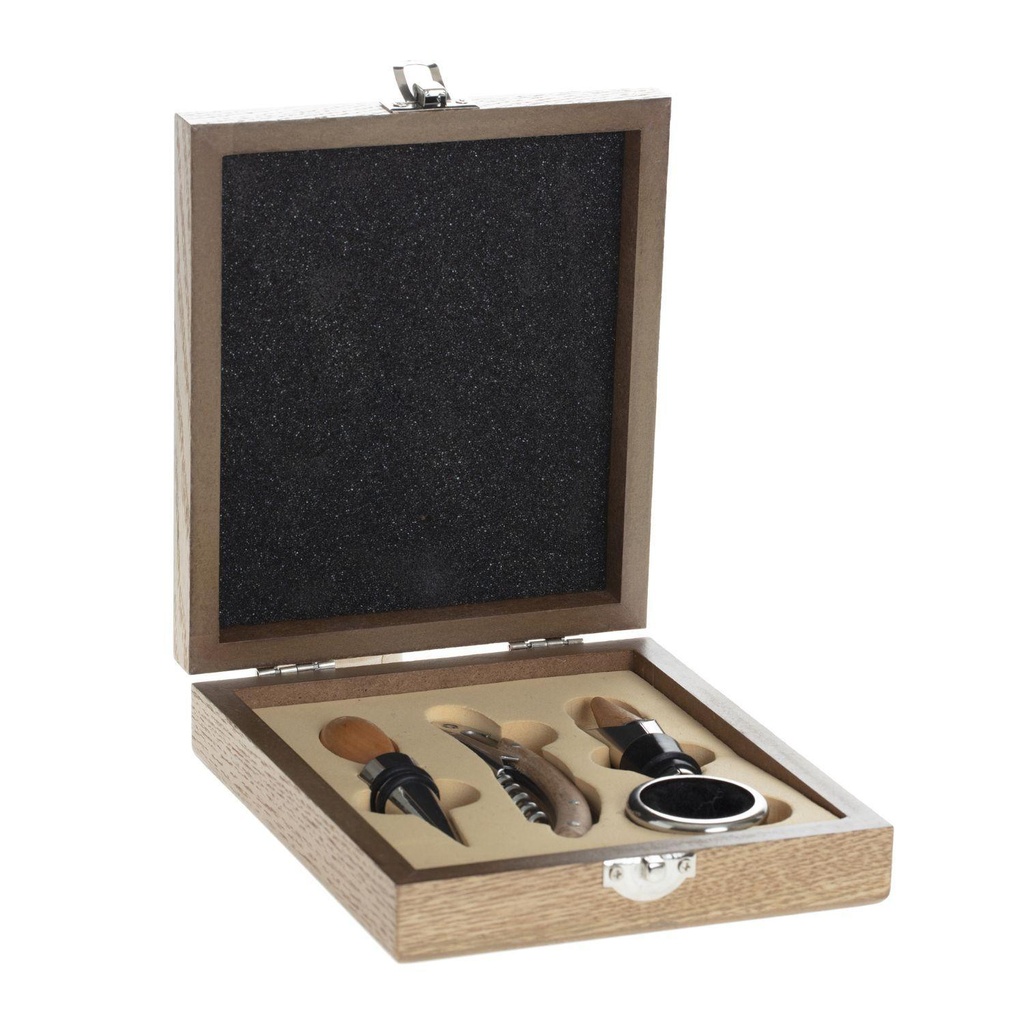 Kit De Vino 4 Piezas Con Caja Secret De Gourmet (estudio)