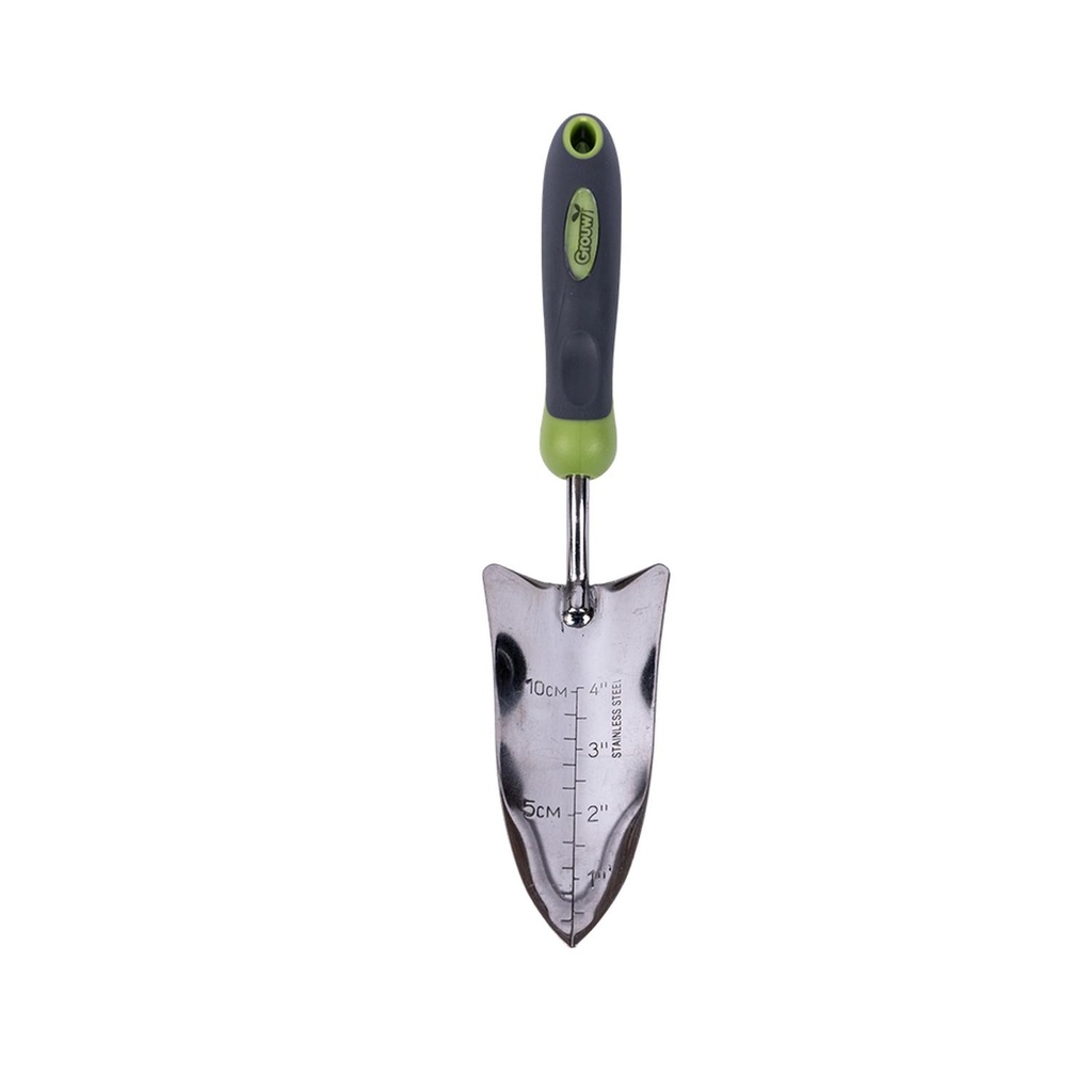 Pala Jardinera Con Medidas Acero Inoxidable Y Mango Grouw (estudio)