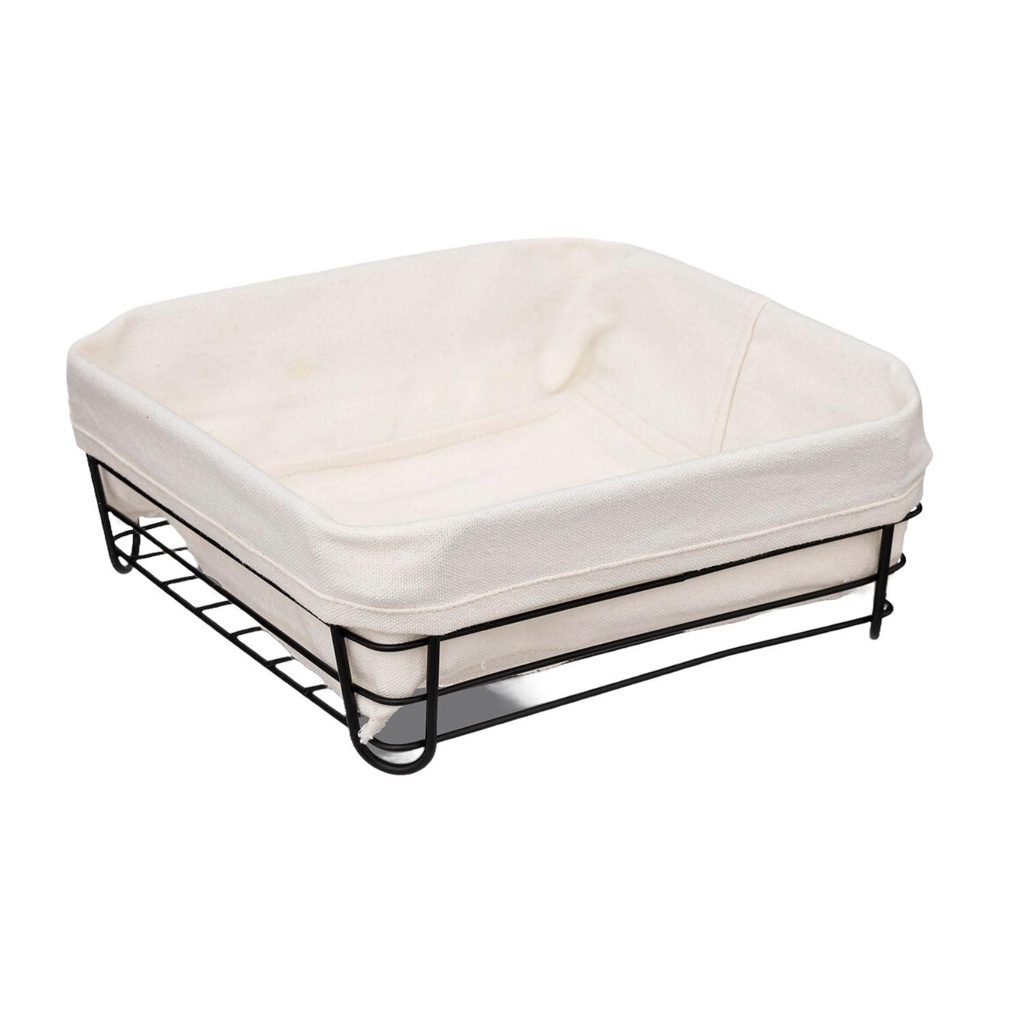 Panera Cuadrada Metal Y Lona 25X25X10 Cm 5Five (estudio)