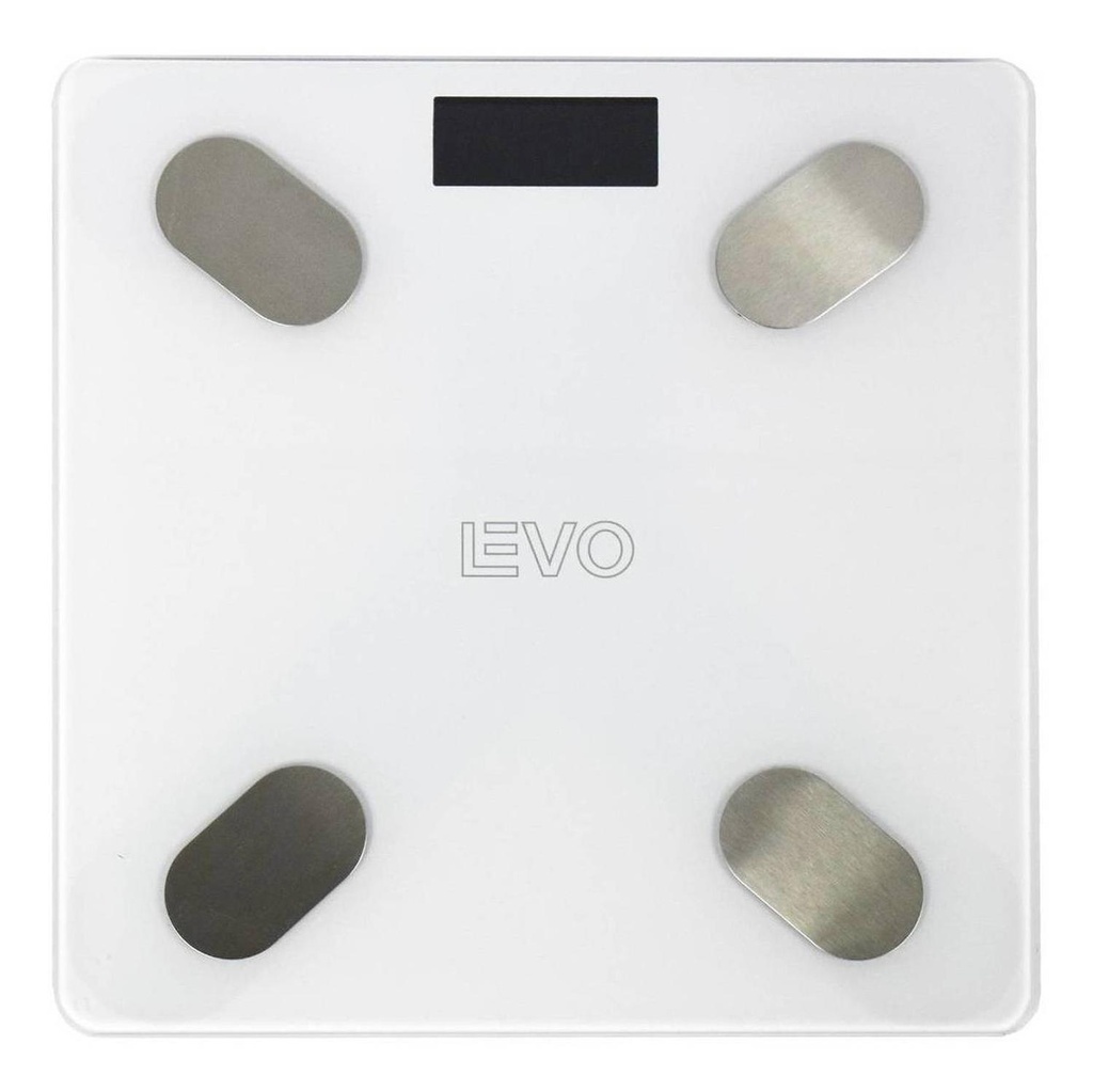 Pesa Digital Balanza Baño Bluetooth Blanca Inteligente LEVO (estudio)