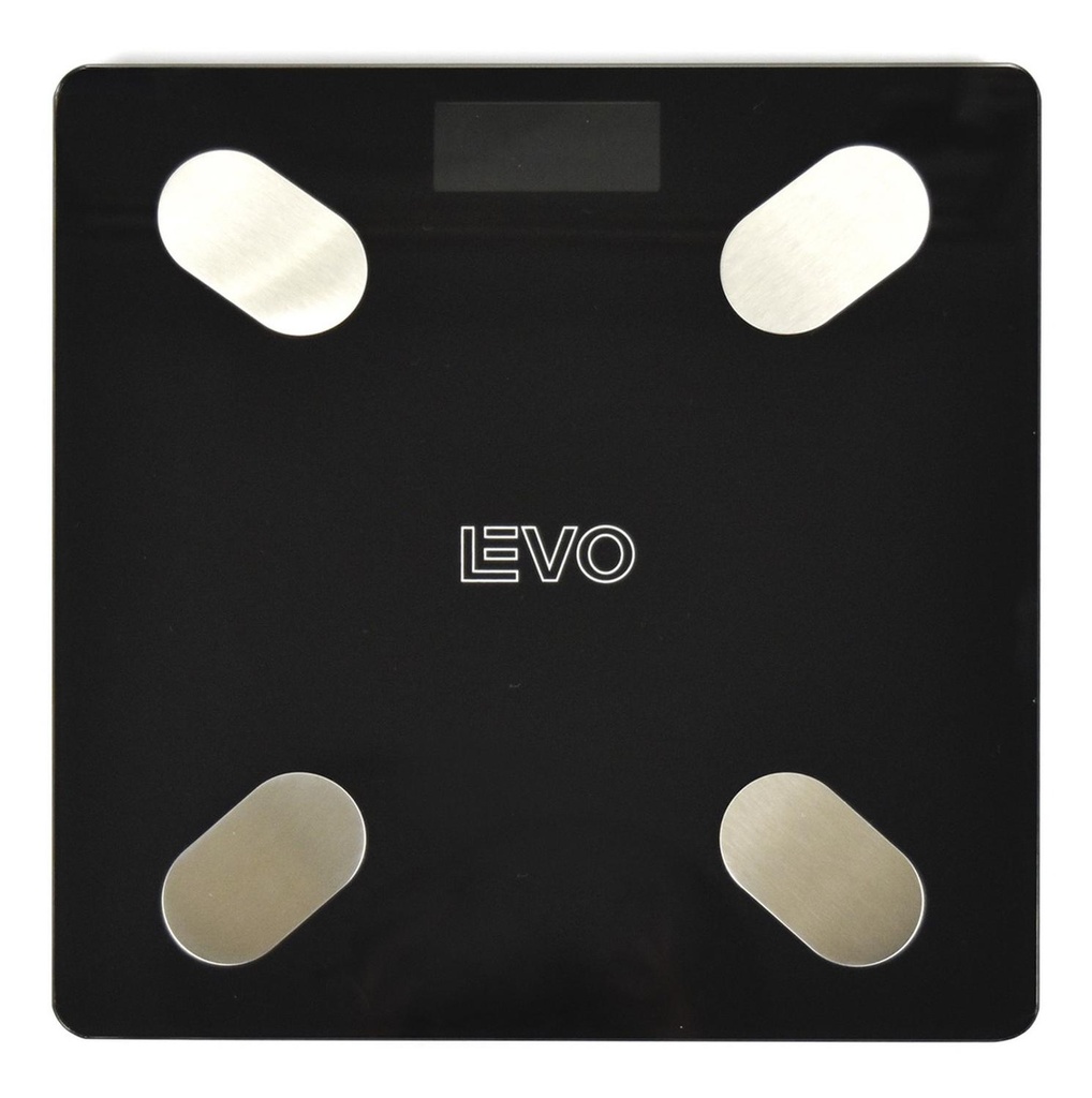 Pesa Digital Balanza Baño Bluetooth Negra Inteligente LEVO (estudio)