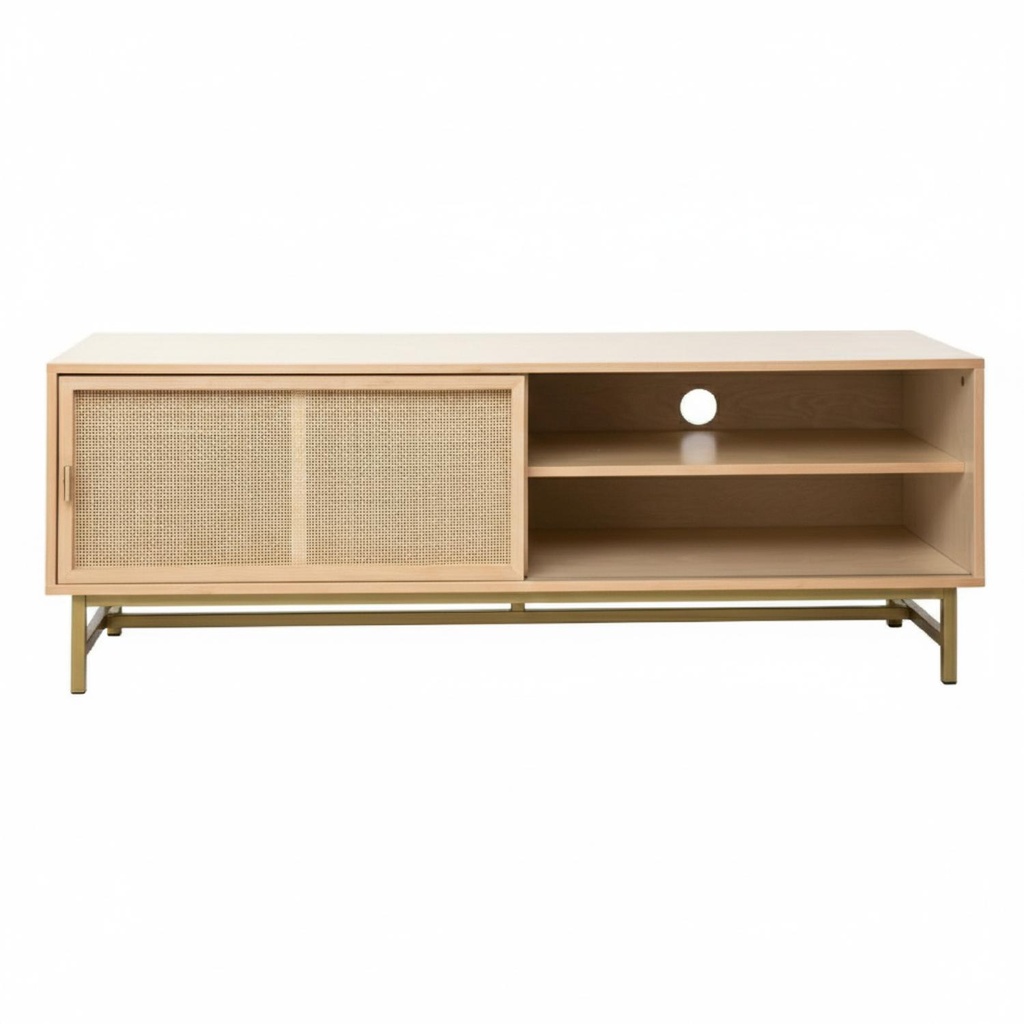 Rack para TV con Puerta de Junco Diseño Natural Atmosphera (estudio)