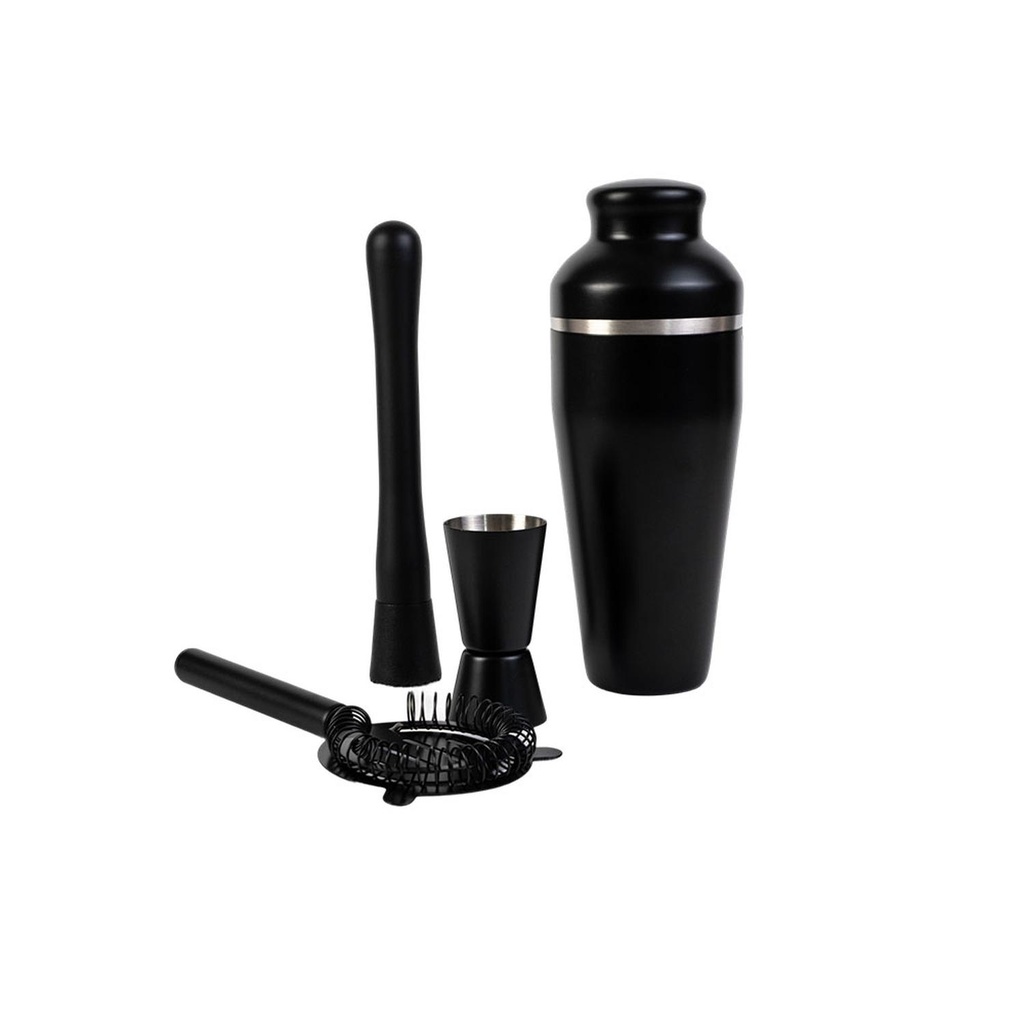 Set Coctelera Acero Inoxidable Black 4 Piezas Day (estudio)