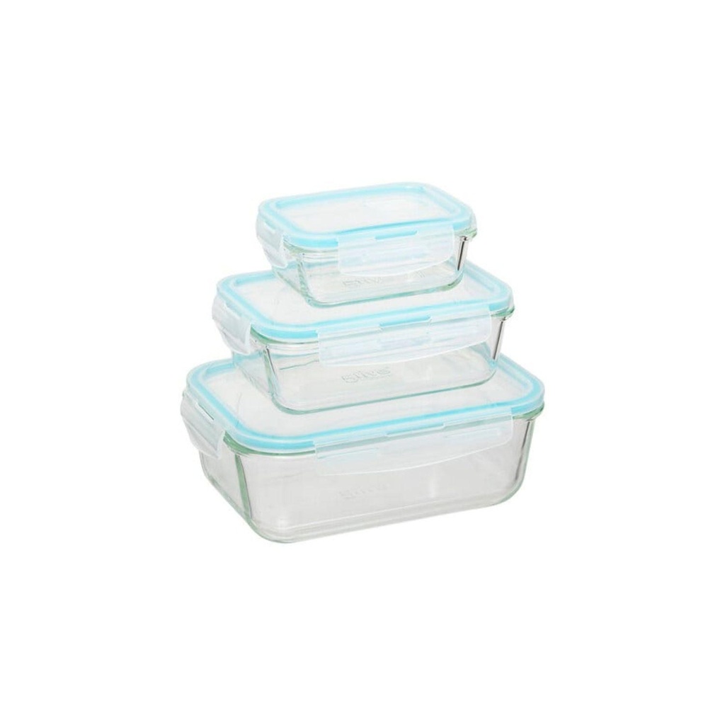 Set De 3 Contenedores De Vidrio Tapa Plastica 5Five (estudio)