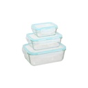 Set De 3 Contenedores De Vidrio Tapa Plastica 5Five (estudio)