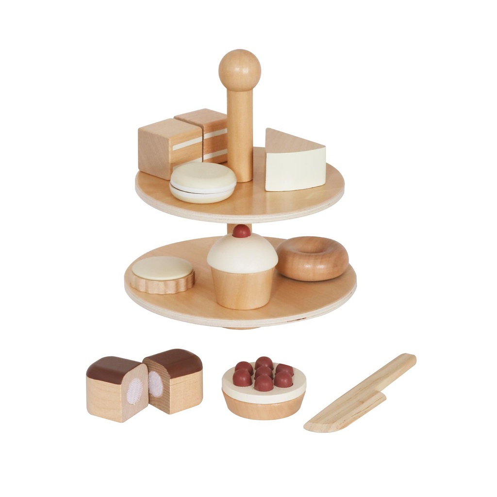 Set Juego Pastelería Corta Postre Infantil Niño Madera Bandú (estudio)