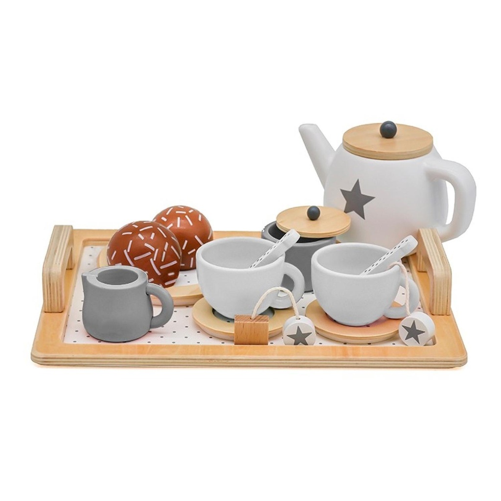 Set Juego Tazas De Té Juguete Didáctico 16pcs Madera Bandú (estudio)