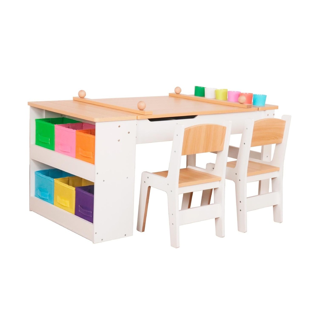 Set Mesa y 2 Sillas Infantil Madera con Cajones Bandú (estudio)