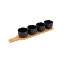 Set Tabla + 4 Posillos Aperitivo Black Ed Secret de Gourmet (estudio)