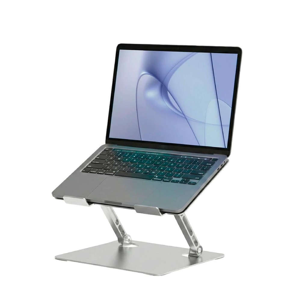 Soporte Base Alzador Notebook Plegable Ajustable Gris LEVO (estudio)