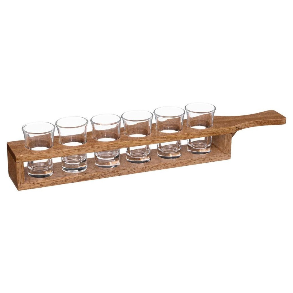Soporte Madera Con 6 Vasos De Chupito Secret de Gourmet (estudio)