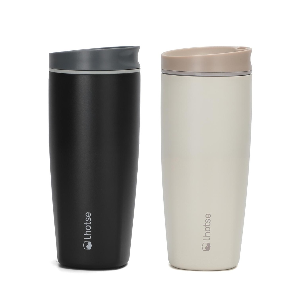 Vaso Mug Térmico Agua Café 2X Termicup 590 ml Black + Beige (estudio)