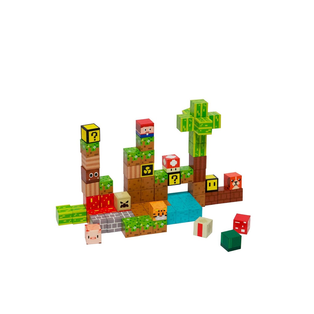 ⁠Juego Bloques Magnéticos 75pcs MineBlocks Mundo Bandú (estudio)