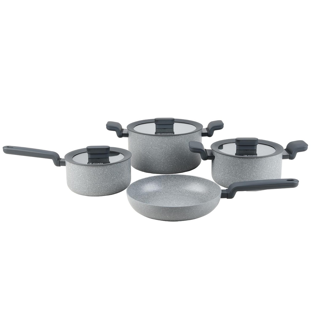 Batería de Cocina Antiadherente Pompei Granito 7 pcs Simplit (estudio)