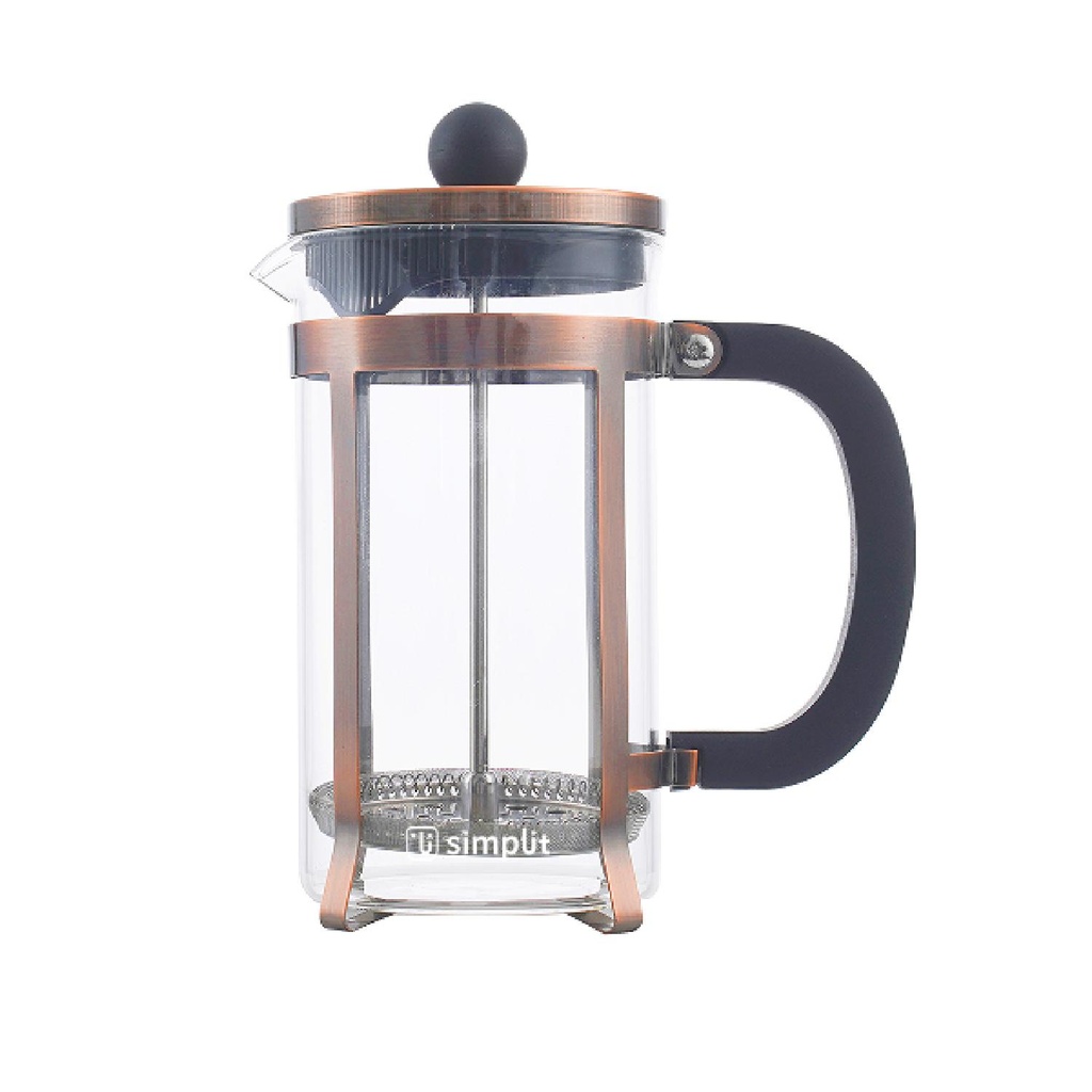 Cafetera Prensa Francesa Vidrio Cobre 600 ml Simplit (estudio)
