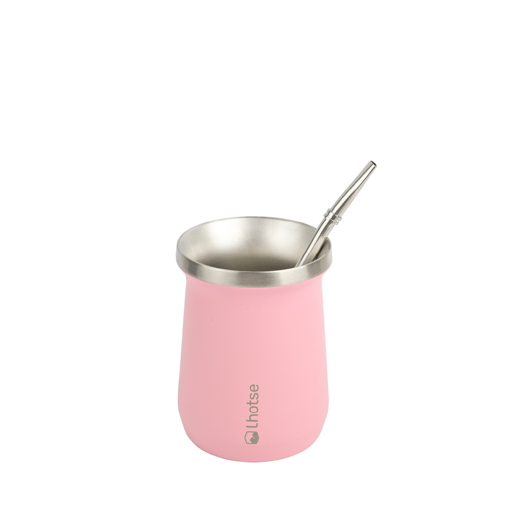 Mate Acero Inoxidable con Bombilla Lhotse Light Pink (estudio)