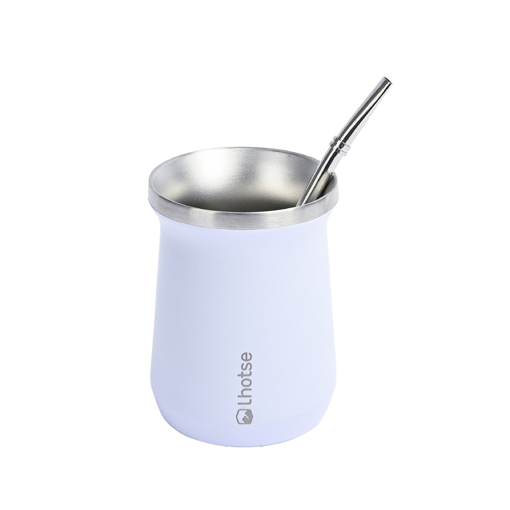 Mate Acero Inoxidable con Bombilla Lhotse White (estudio)