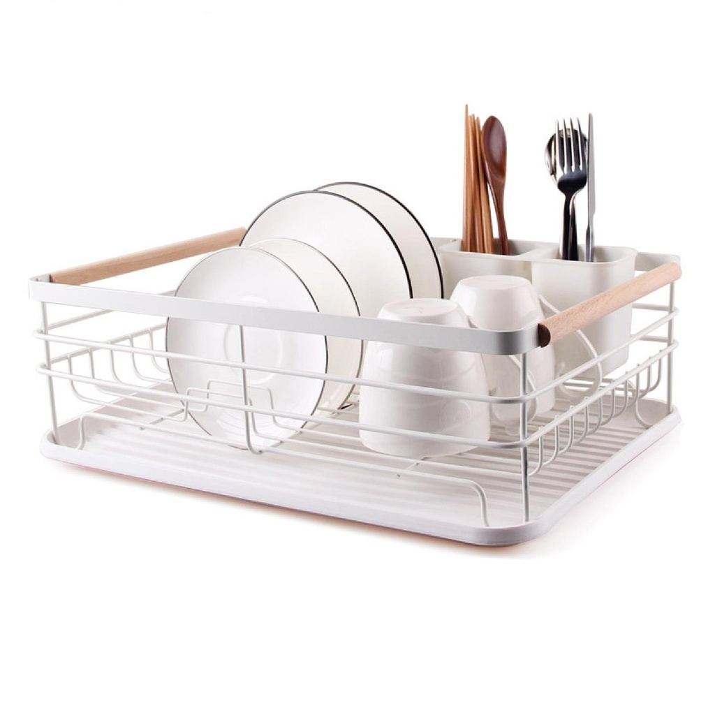 Secaplatos Escurridor 1 Nivel Acero Inox Blanco Simplit (estudio)