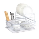Secaplatos Escurridor 2 Niveles Acero Inox Blanco Simplit (estudio)