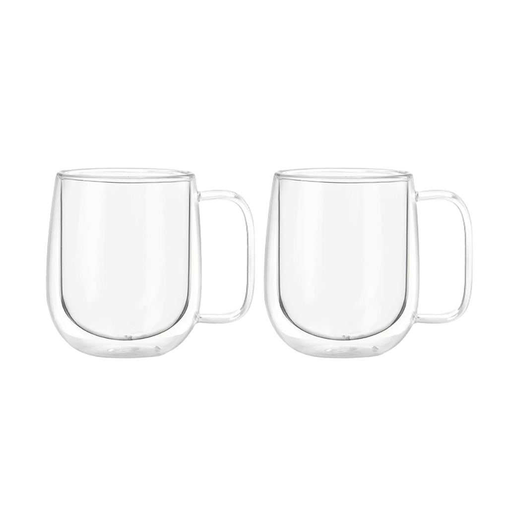 Set 2 Tazas Mug de Vidrio Doble Pared 300 ml Simplit (estudio)