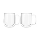 Set 2 Tazas Mug de Vidrio Doble Pared 300 ml Simplit (estudio)